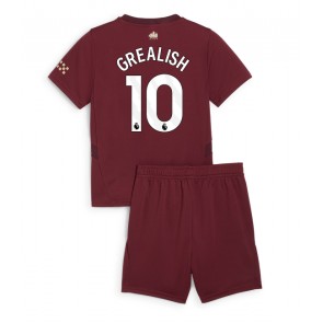 Billiga Manchester City Jack Grealish #10 Tredjeställ Barn 2024-25 Kortärmad (+ Korta byxor)